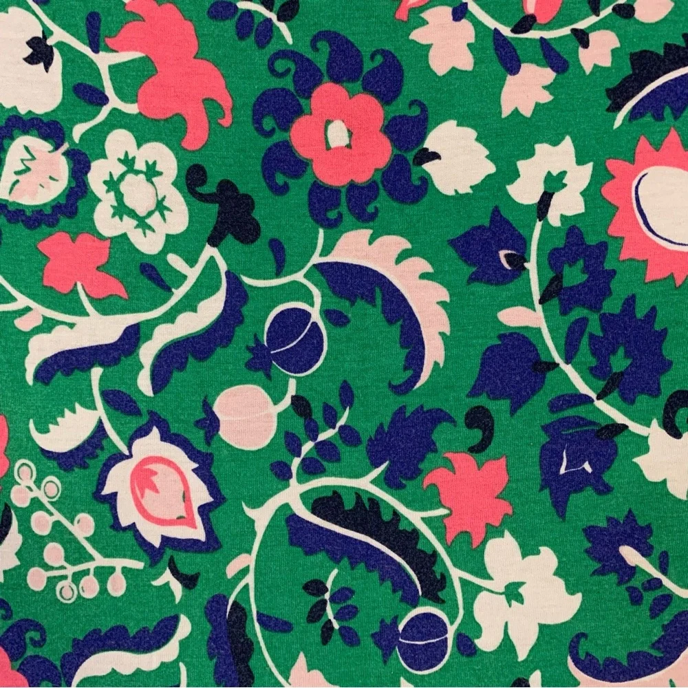 BODEN Dress Womens 12 Amelie Floral Green Jersey Soft Paisley Comfortable Summer - Picture 5 of 11